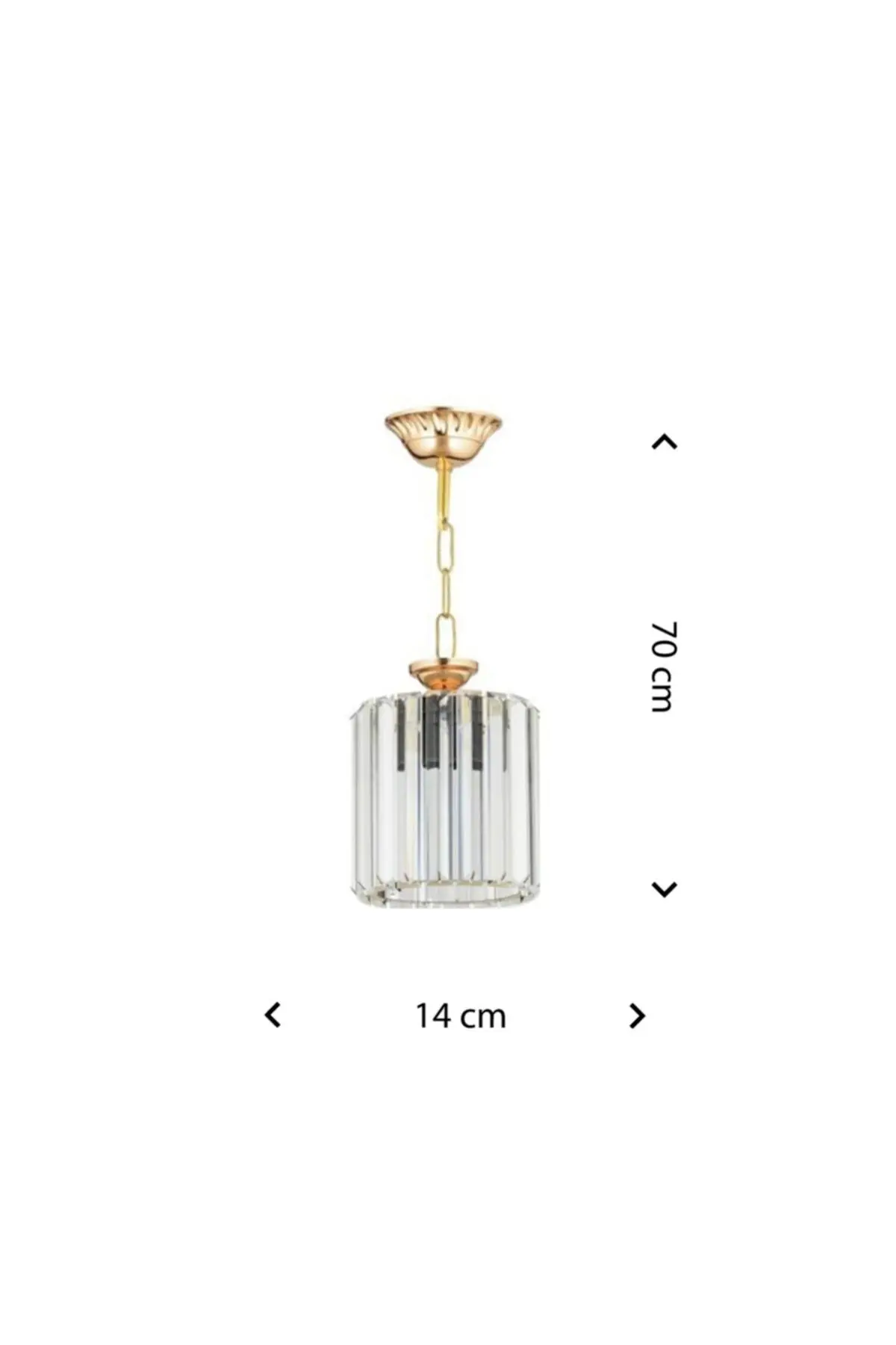 Lüx Elmas Gold Orta Boy Lüx Kristal Taşlı Avize