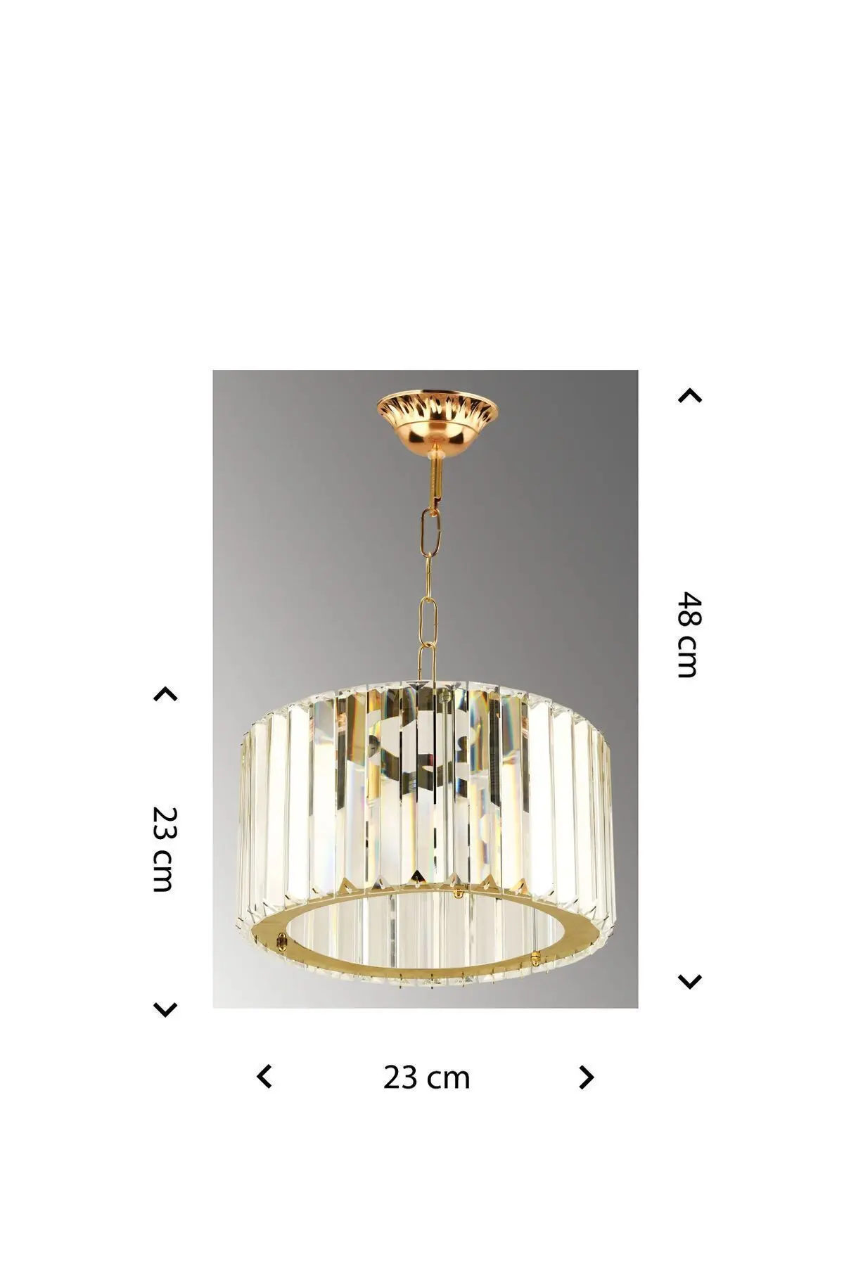 Lüx Elmas Gold Kristal Taşlı Avize