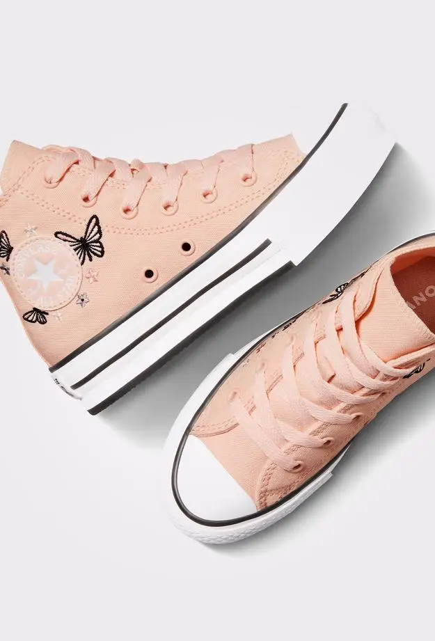 Converse Chuck Taylor All Star EVA Lift Butterflies Çocuk Pembe Platform Sneaker