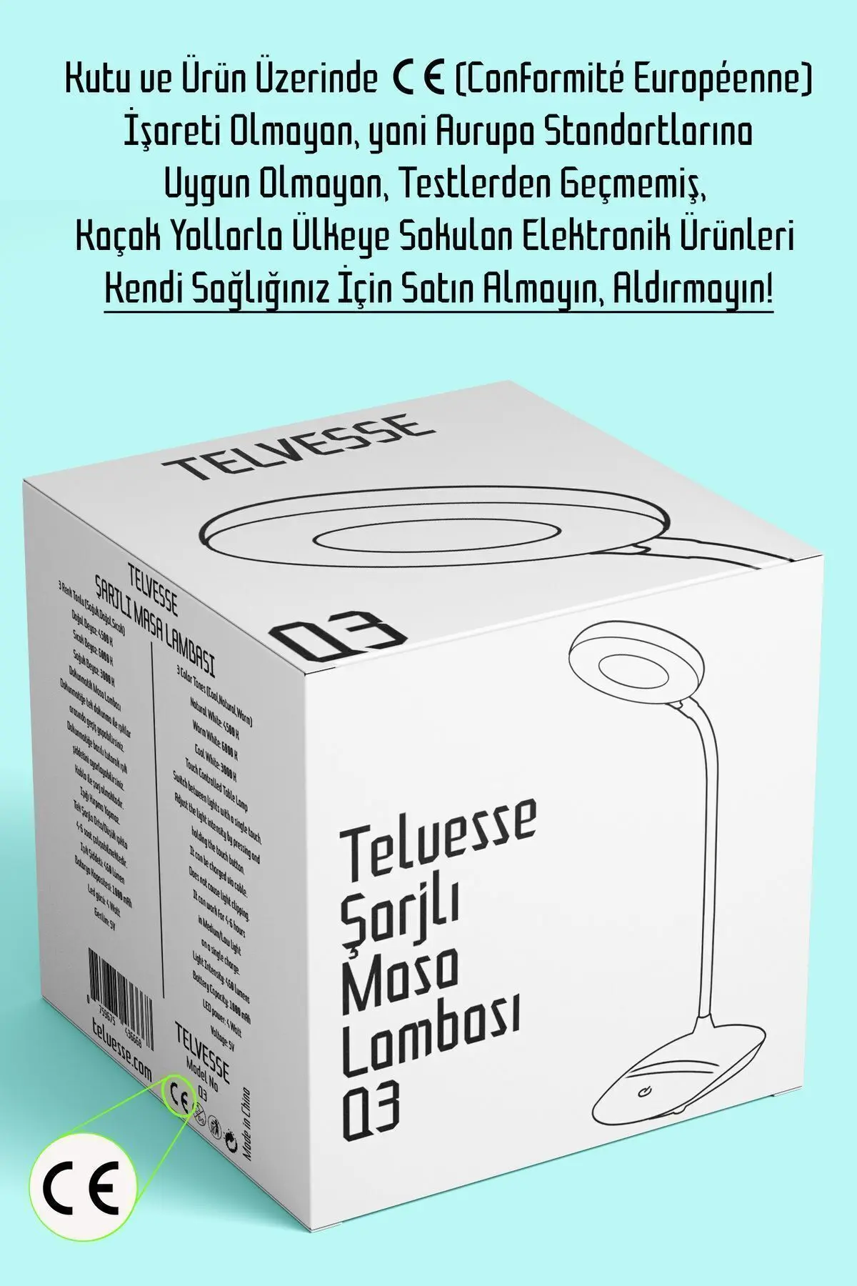 Şarjlı Masa Lambası Dokunmatik 3 Renk 24 Led Telefon Standlı Kademeli Çalışma Okuma Işığı
