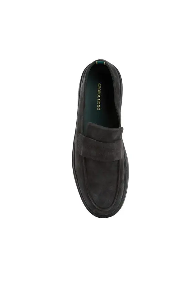 George Hogg Erkek Gri Süet Loafer