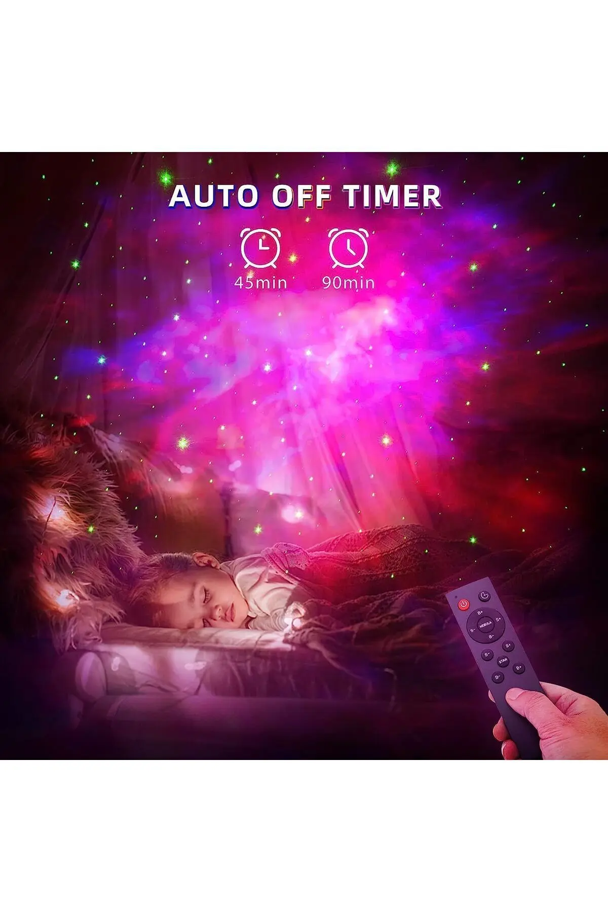 Astronot Projektör Gece Masa Lambası Galaxy Gökyüzü Star Projeksiyon Kumandalı Samanyolu Aydınlatma