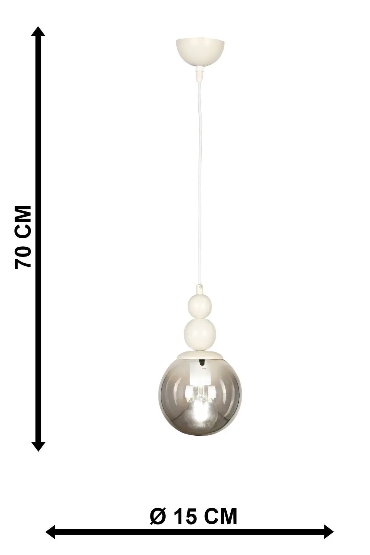 Sonsuz Tekli Avize Beyaz Füme Cam