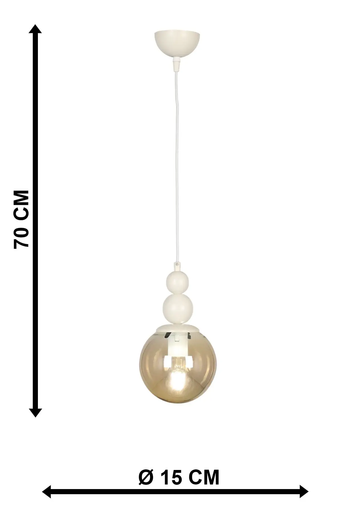 Sonsuz Tekli Avize Beyaz Bal Cam