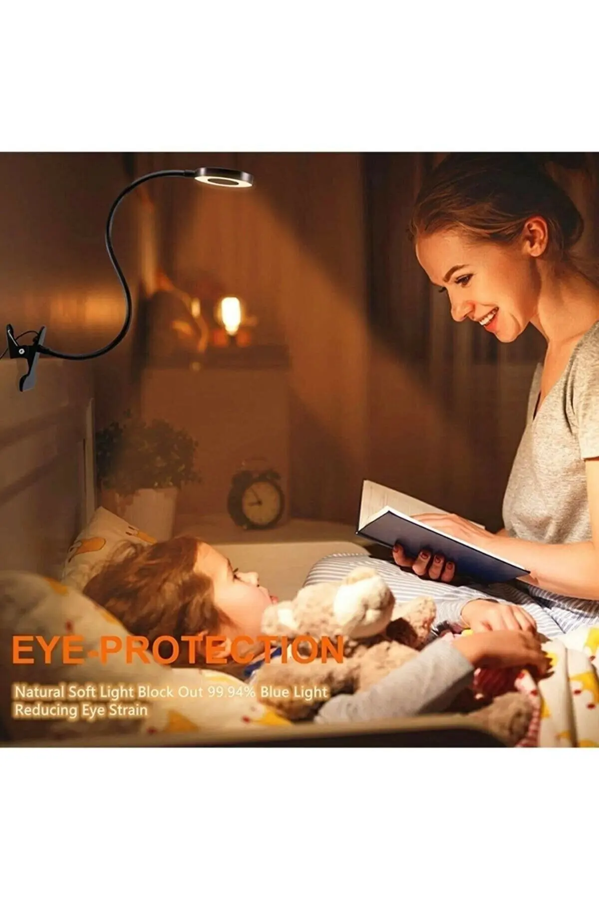 Mandallı Akrobatik Led Çalışma Okuma Işığı Flex Ayarlanabilir Işık 3 Renk Işık Masa Gece Lambası