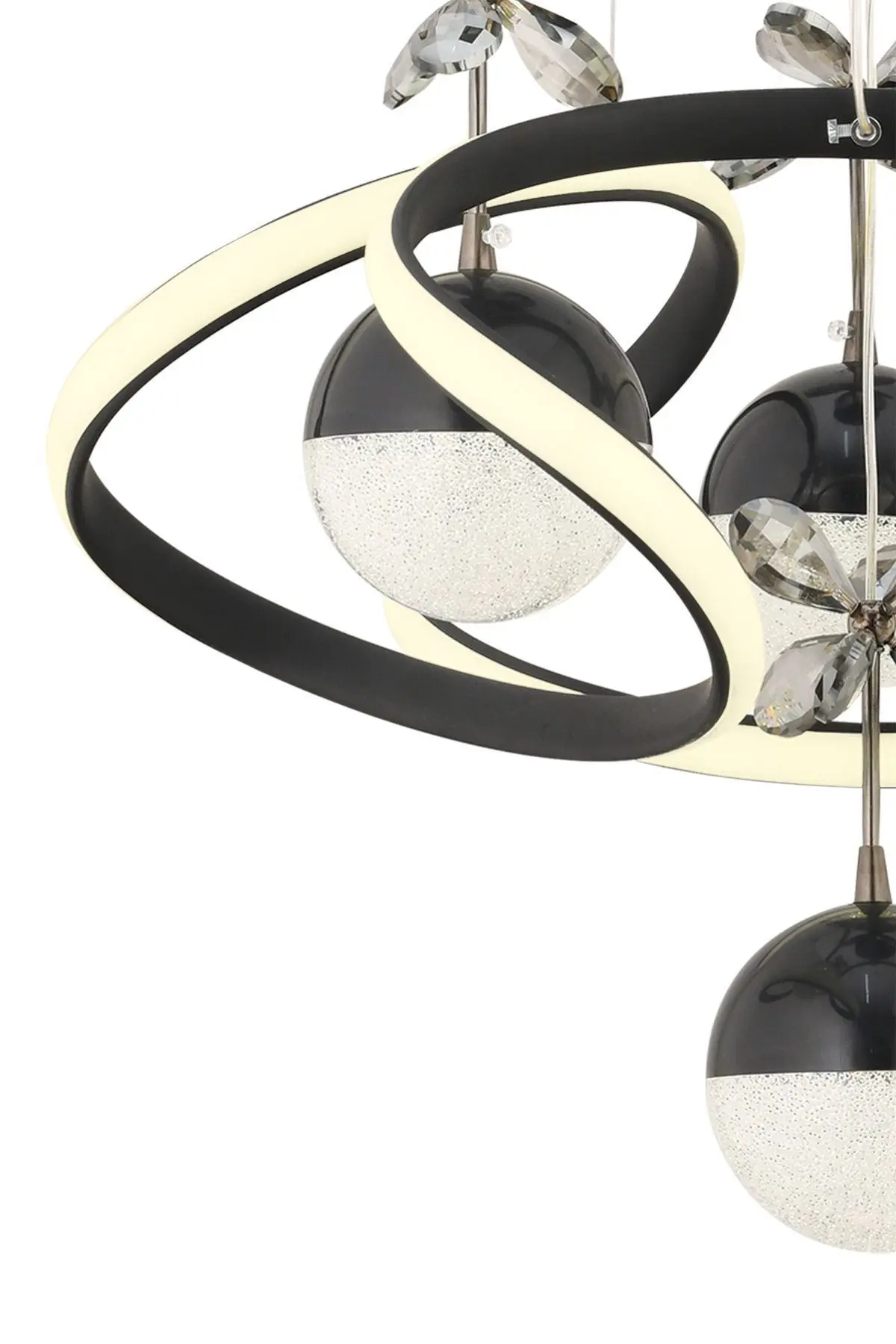 Octavia Kumandalı 3 Renk Işık Özellikli Modern Siyah Sarkıt Led Avize Salon Avize