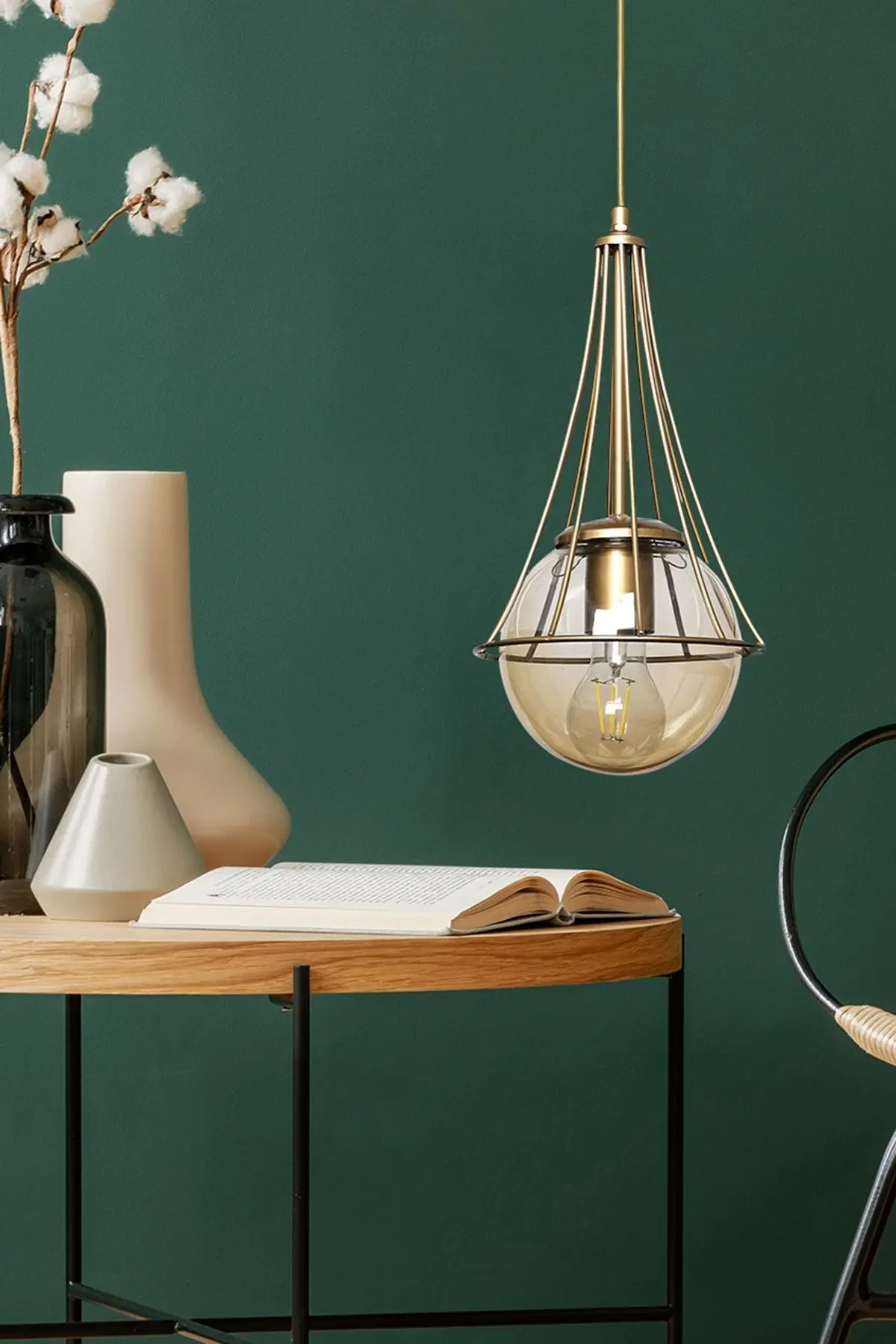 Begüsa Lapis Tekli Eskitme-bal Glop Camlı Avize