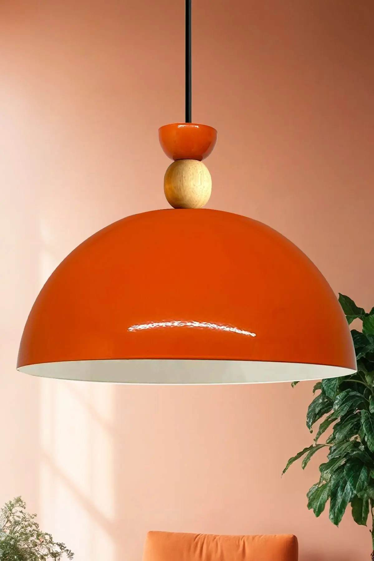 Bamyum Yimpi Parlak Turuncu Avize Tekli Sarkıt Salon Mutfak Kuaför Cafe Lamba Dekoratif Aydınlatma Pastane