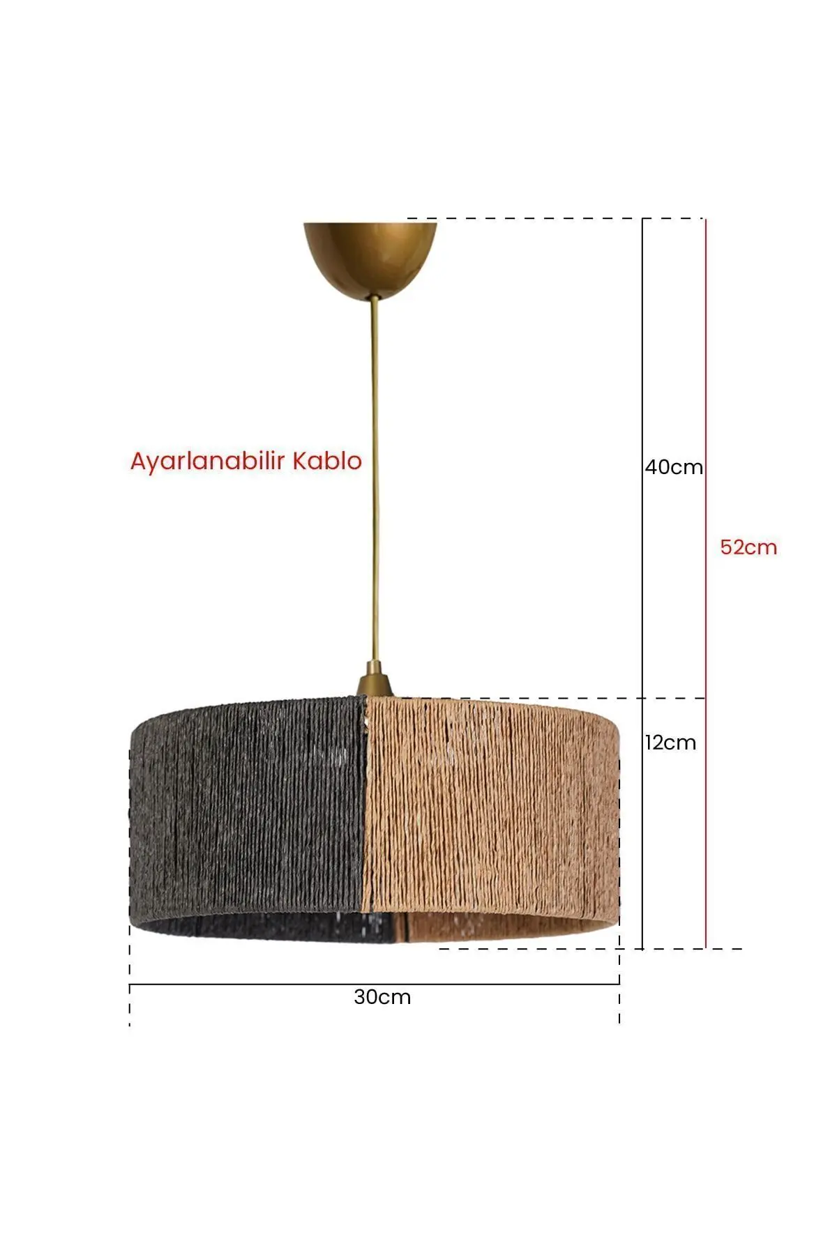 Froid Handmade Sarkıt Avize Gri Hasır