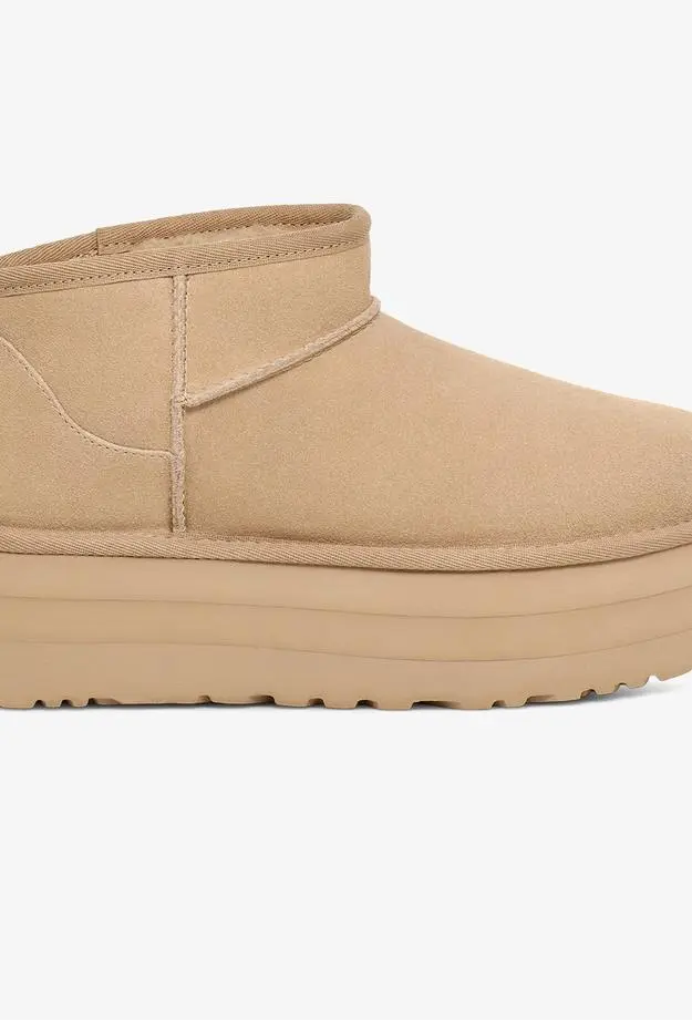 UGG Classic Ultra Mini Platform Kadın Krem Rengi Bot