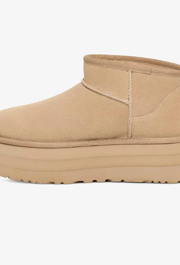 UGG Classic Ultra Mini Platform Kadın Krem Rengi Bot