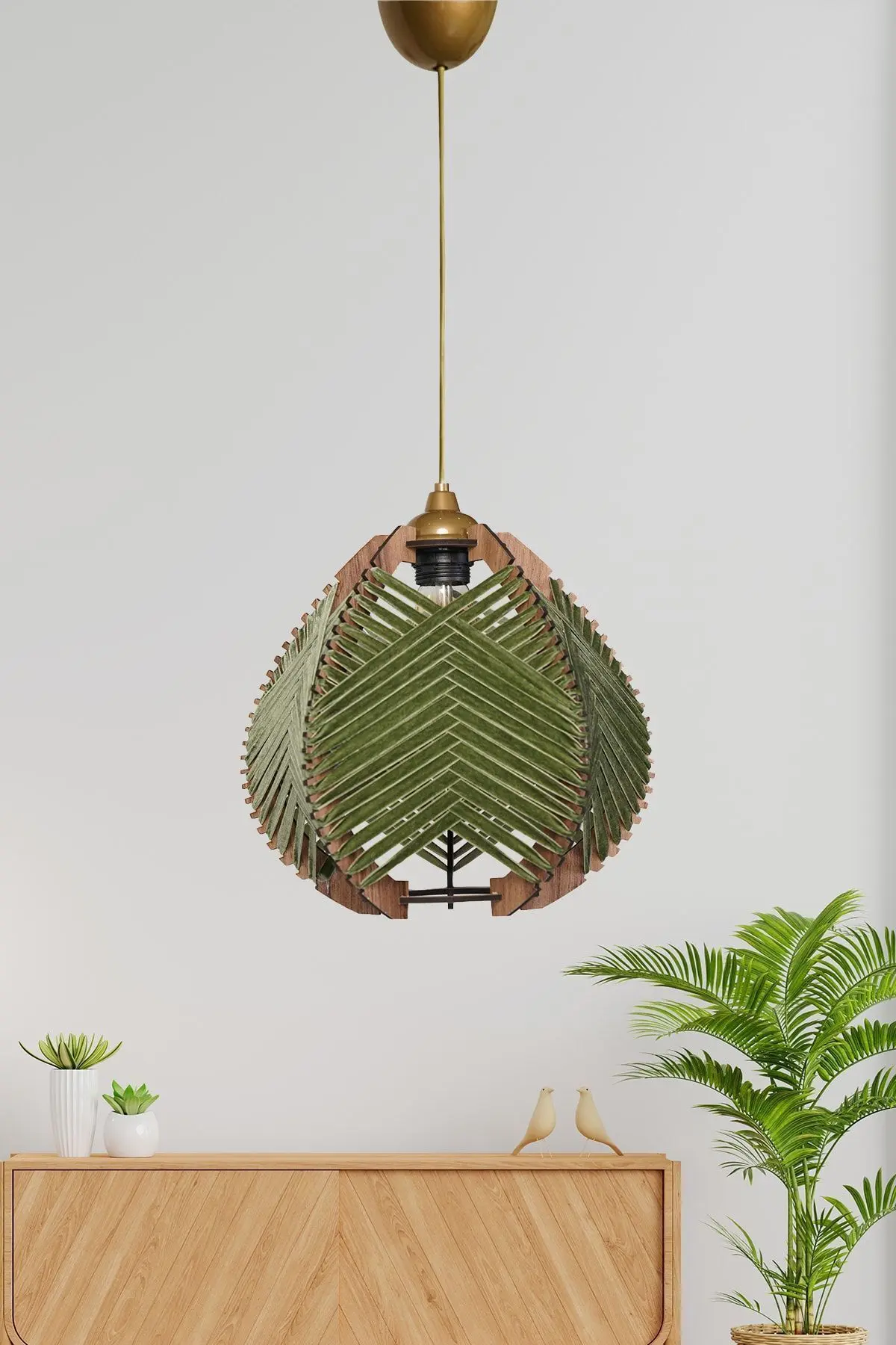 hmydesign Lierre Handmade Sarkıt Avize Yeşil