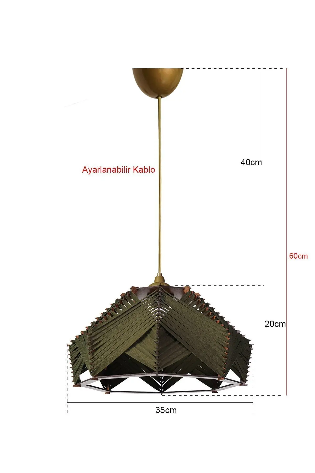 Chaos Handmade Sarkıt Avize Haki Yeşil