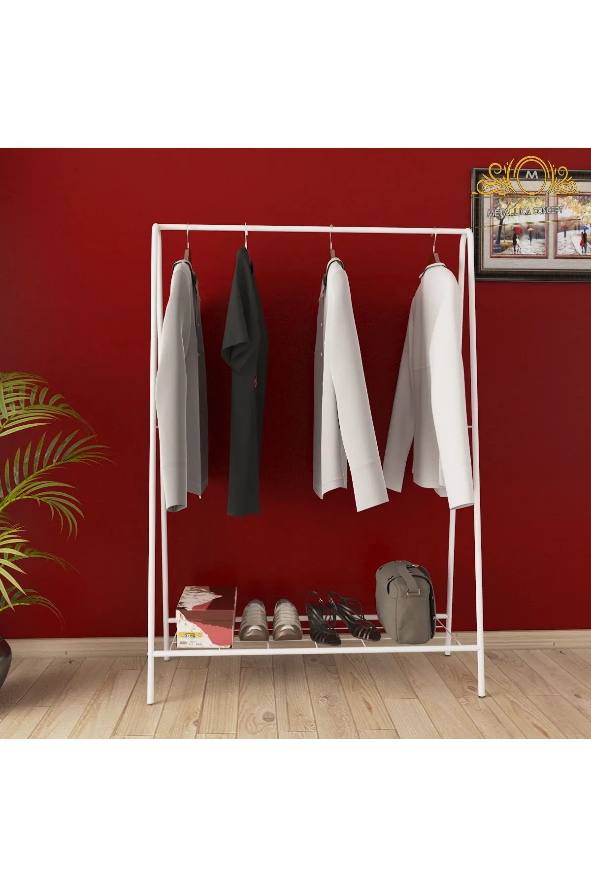 Oval Telli Beyaz Butik Askısı Konfeksiyon Askılık Elbise Askılığı