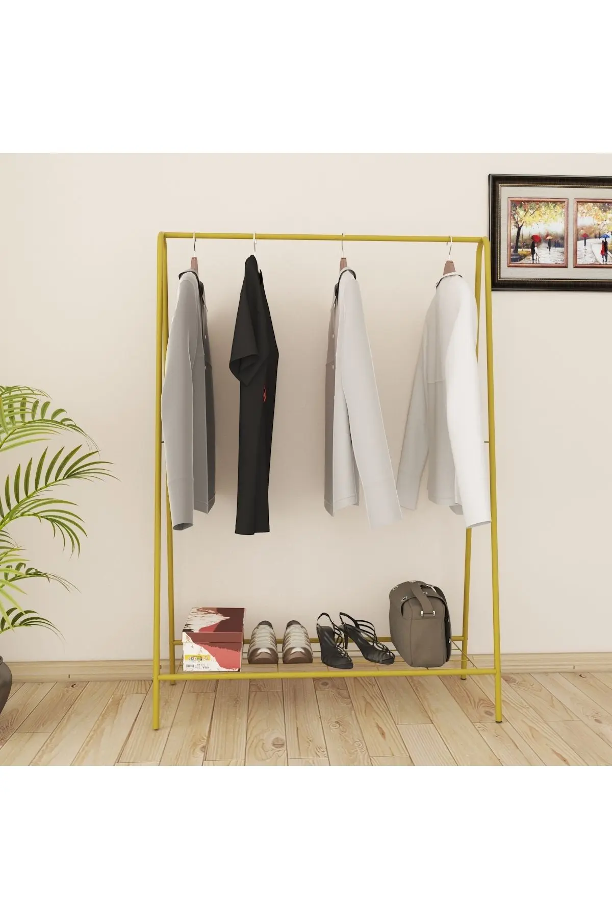 Oval Telli Gold Butik Elbise Askılığı Konfeksiyon Askılık