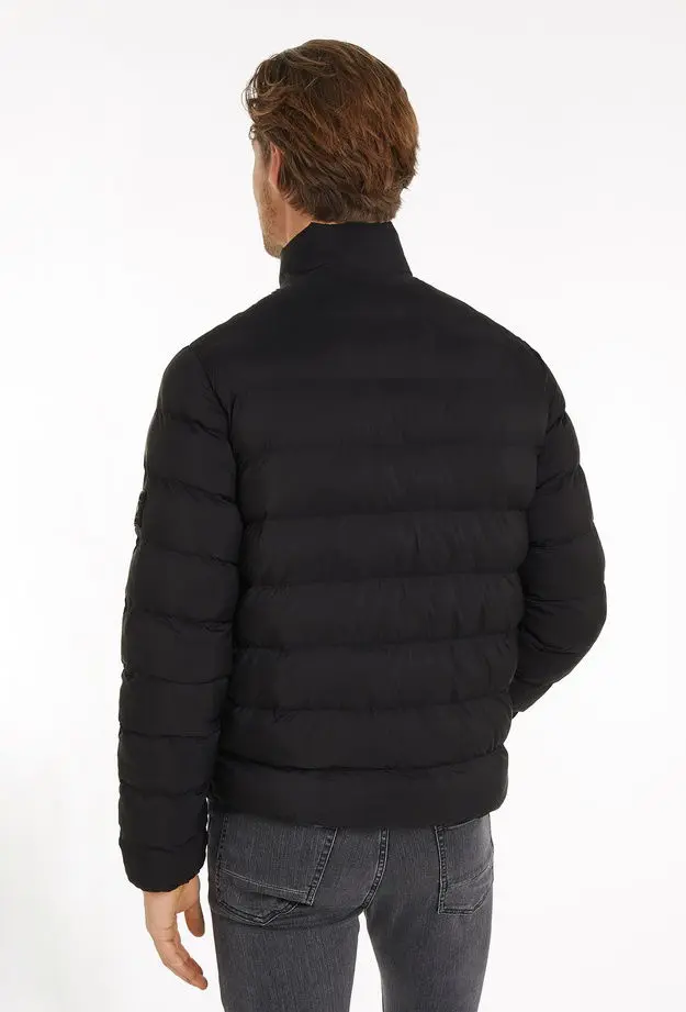 Tommy Hilfiger Mid Weight Stand Collar Erkek Siyah Mont