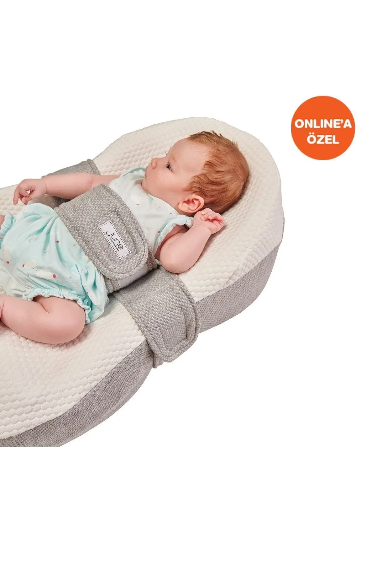 Unisex Bebek Beyaz-Gri Yatak Juno®