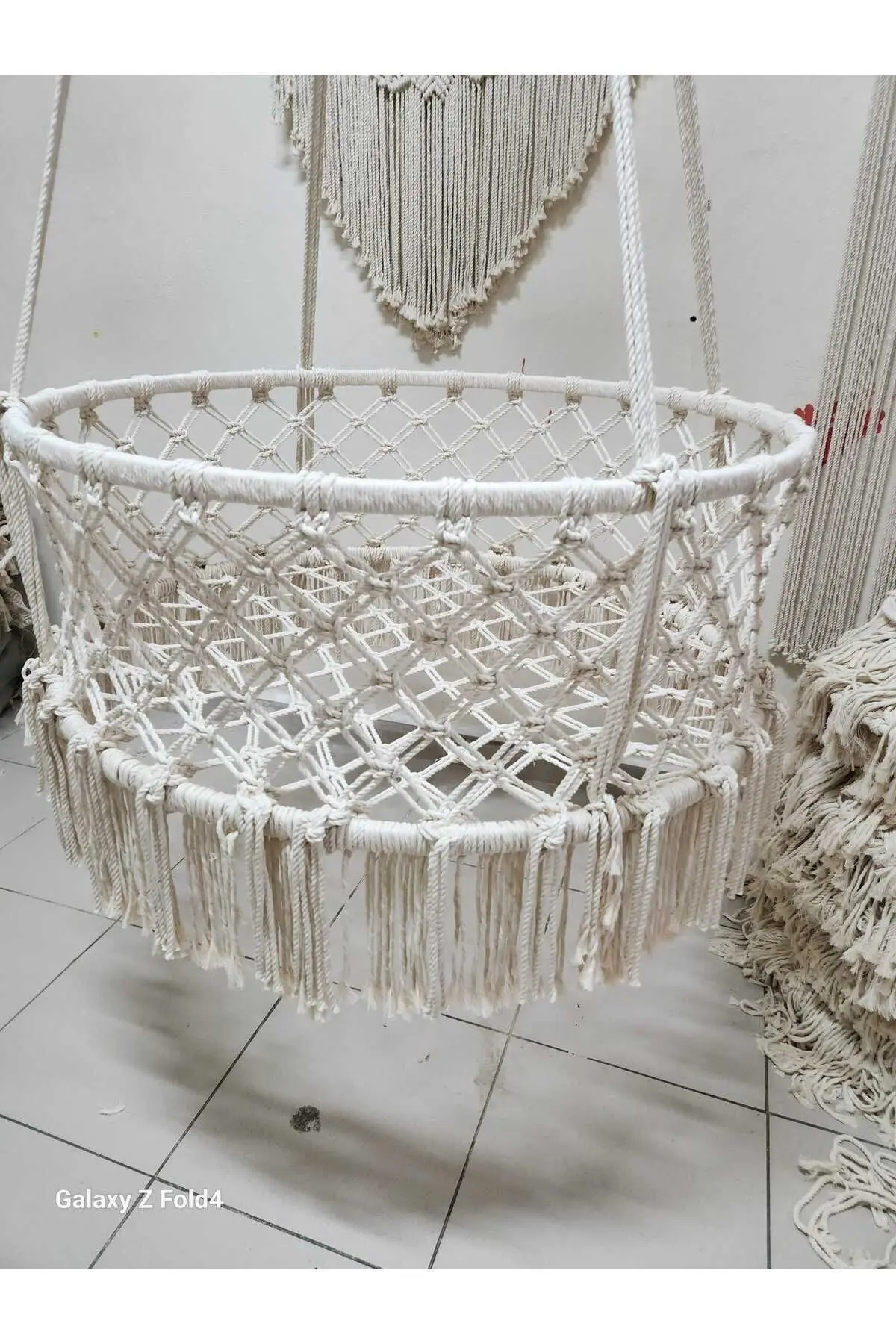 Makrome Özel Örgü Salıncak Hamak Beşik Model 100 cm