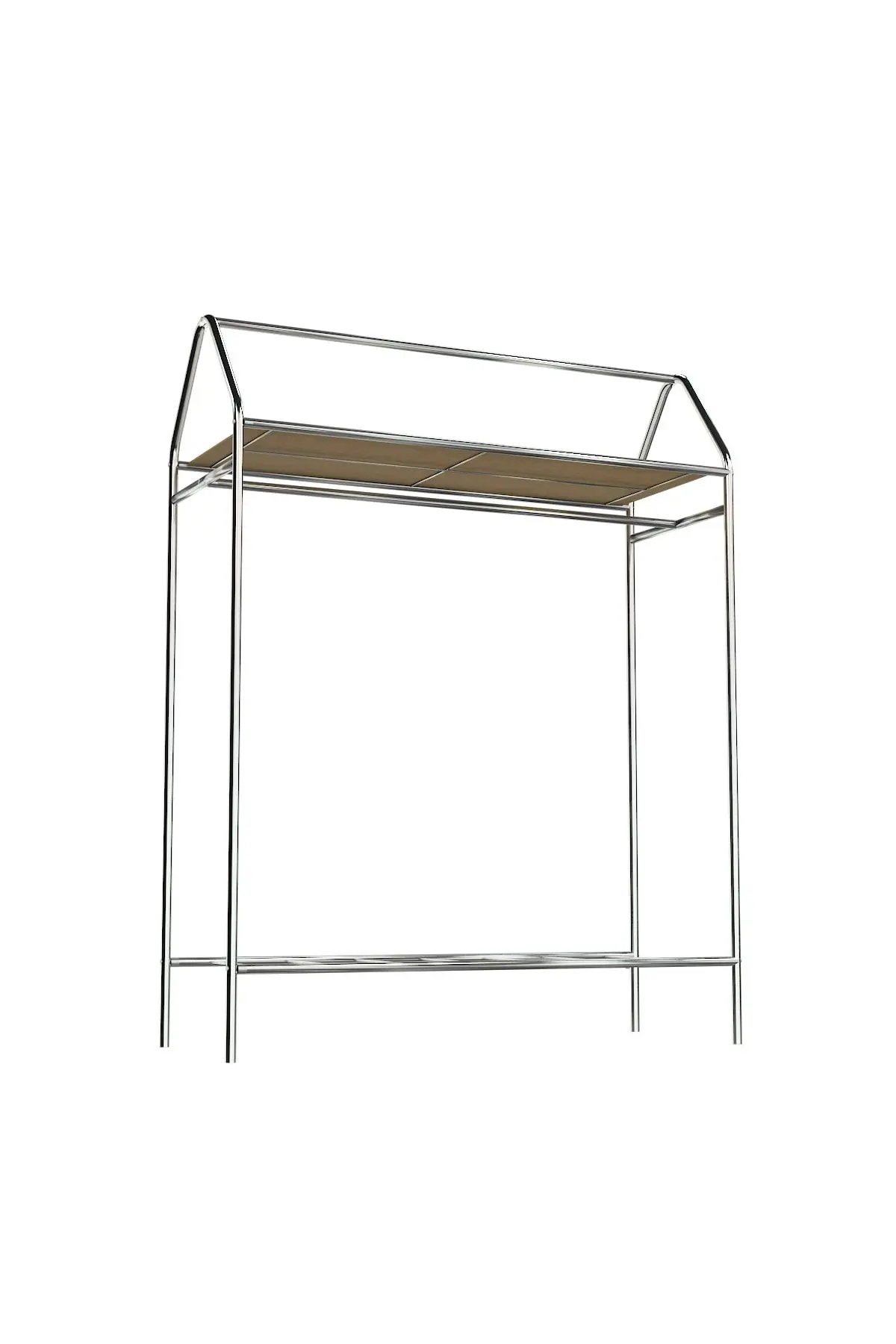 Home Hanger Krom Konfeksiyon Askısı Butik Konsep Askı Sabit Raflı Askılık