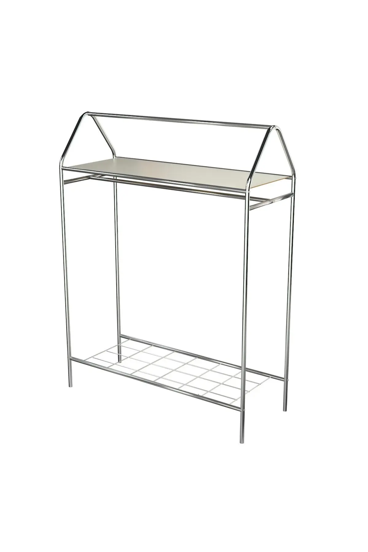 Home Hanger Krom Konfeksiyon Askısı Butik Konsep Askı Sabit Raflı Askılık