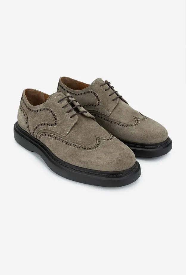 Valmenti Erkek Hakiki Deri Bej Süet Casual Ayakkabı