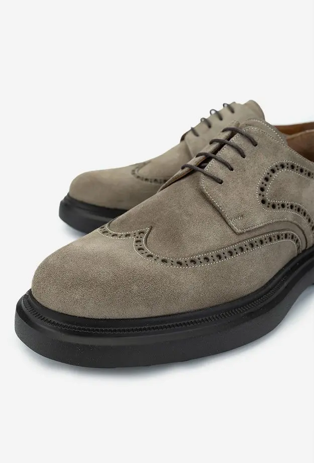 Valmenti Erkek Hakiki Deri Bej Süet Casual Ayakkabı