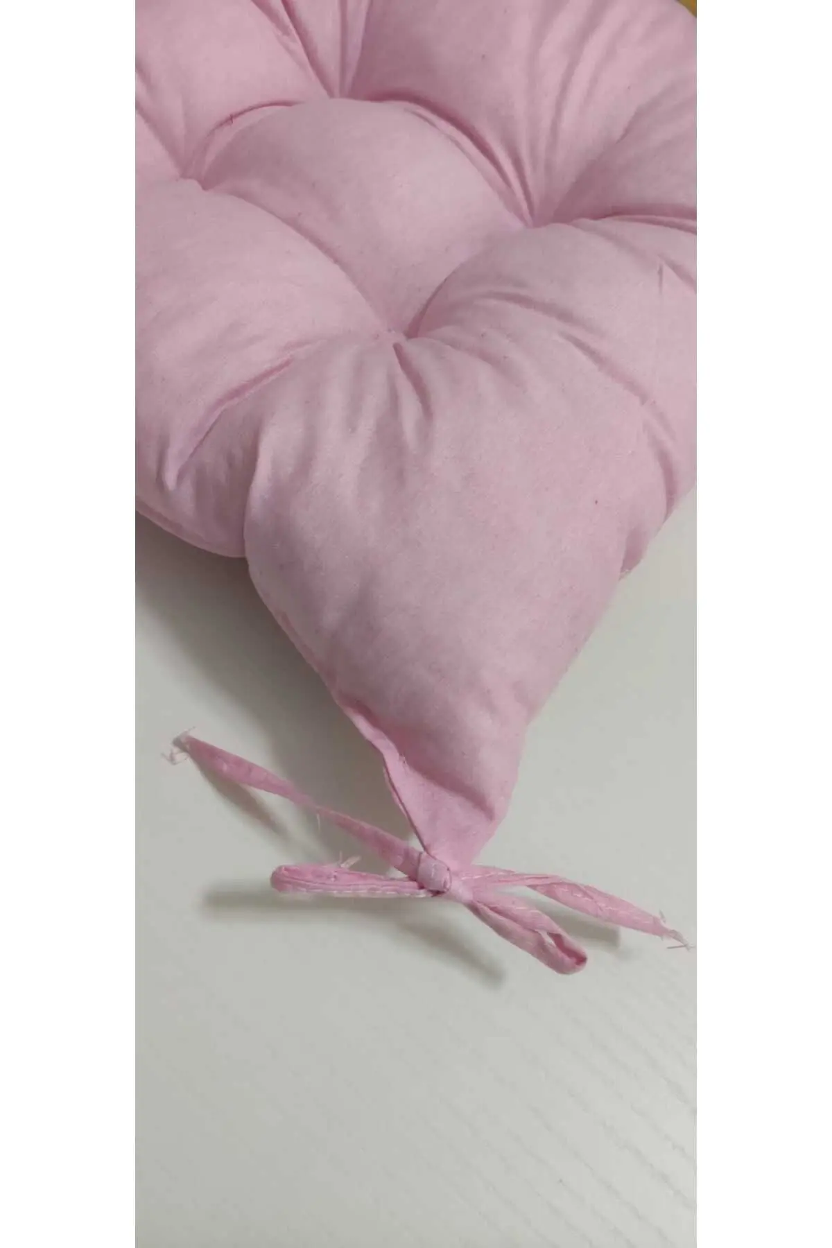 Kare Pembe Sandalye Minderi 40 X 40 Cm | Bahçe Balkon Minderi | Minder | Elyaf Dolgulu