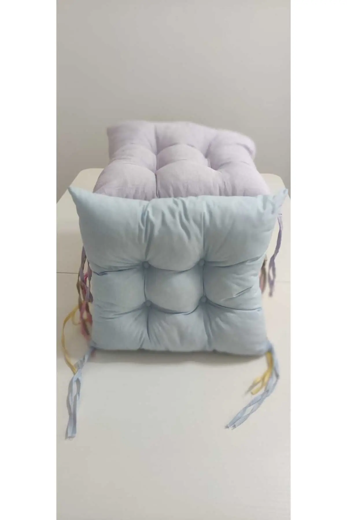 Kare Mavi Sandalye Minderi 40 X 40 Cm | Bahçe Balkon Minderi | Minder | Elyaf Dolgulu