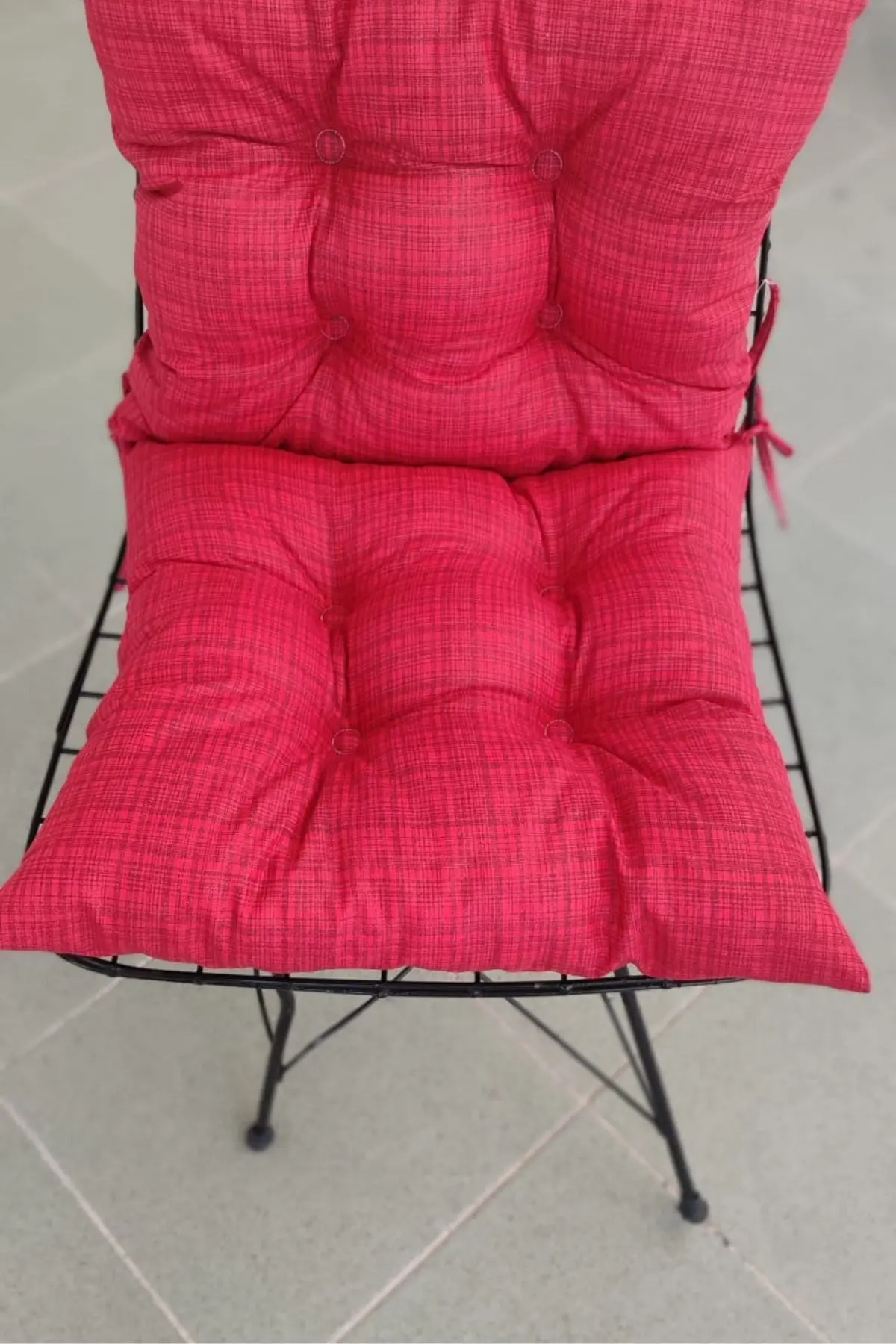 Kare Kırmızı Sandalye Minderi 40 X 40 Cm | Bahçe Balkon Minderi | Minder | 1 Adet