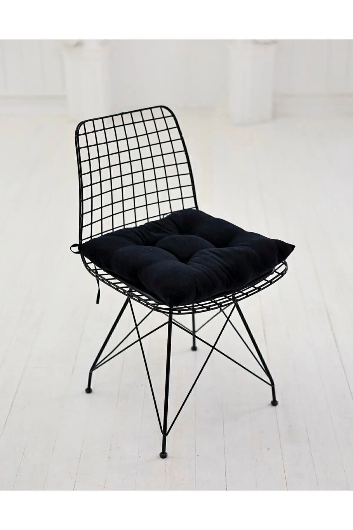 Kare Siyah Sandalye Minderi 40 X 40 Cm | Bahçe Balkon Minderi | Minder