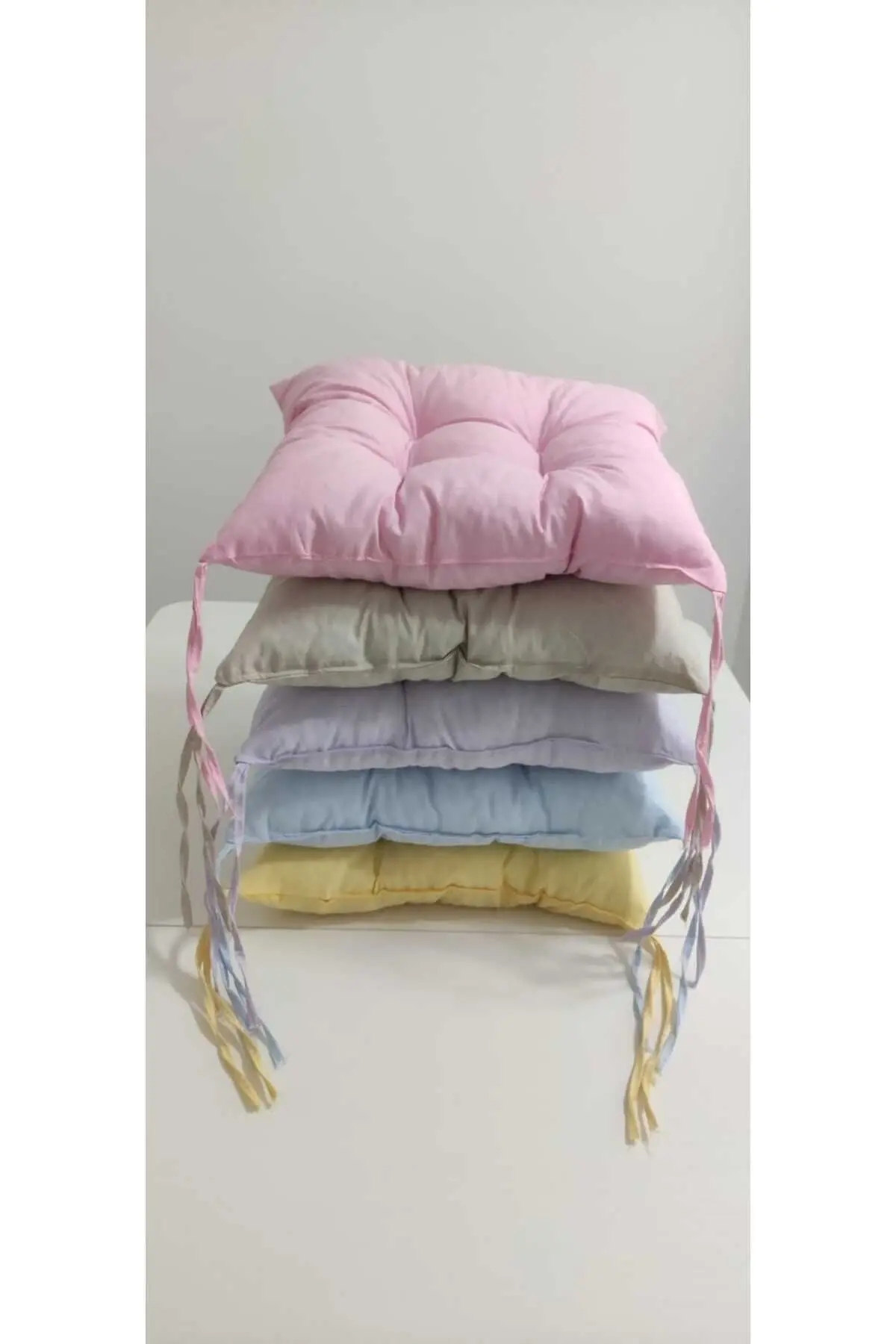 Kare Pembe Sandalye Minderi 40 X 40 Cm | Bahçe Balkon Minderi | Minder | Elyaf Dolgulu
