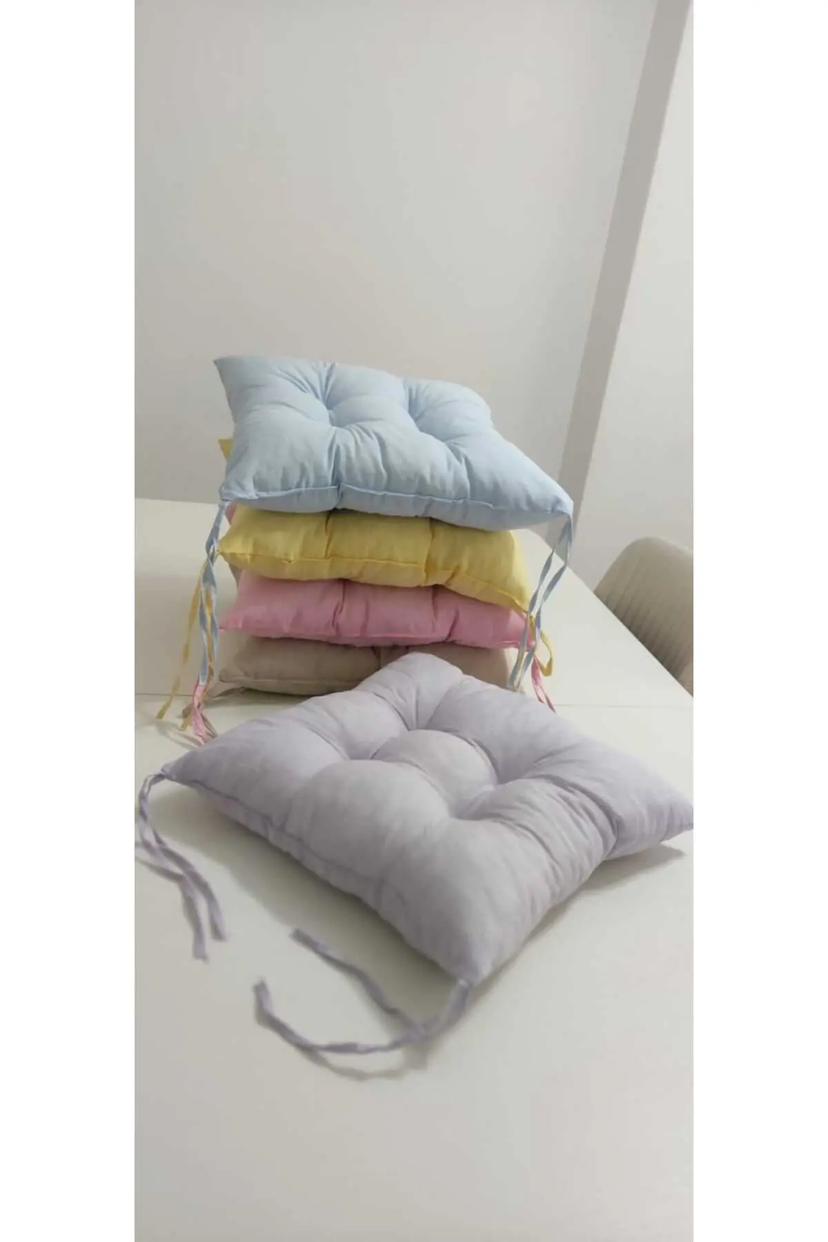 Kare Lila Sandalye Minderi 40 X 40 Cm | Bahçe Balkon Minderi | Minder | Elyaf Dolgu