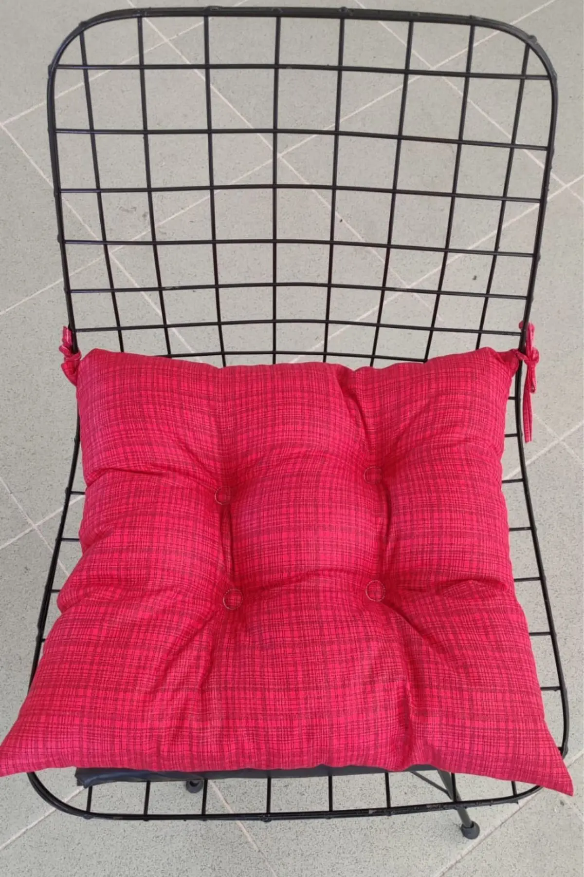 Kare Kırmızı Sandalye Minderi 40 X 40 Cm | Bahçe Balkon Minderi | Minder | 1 Adet