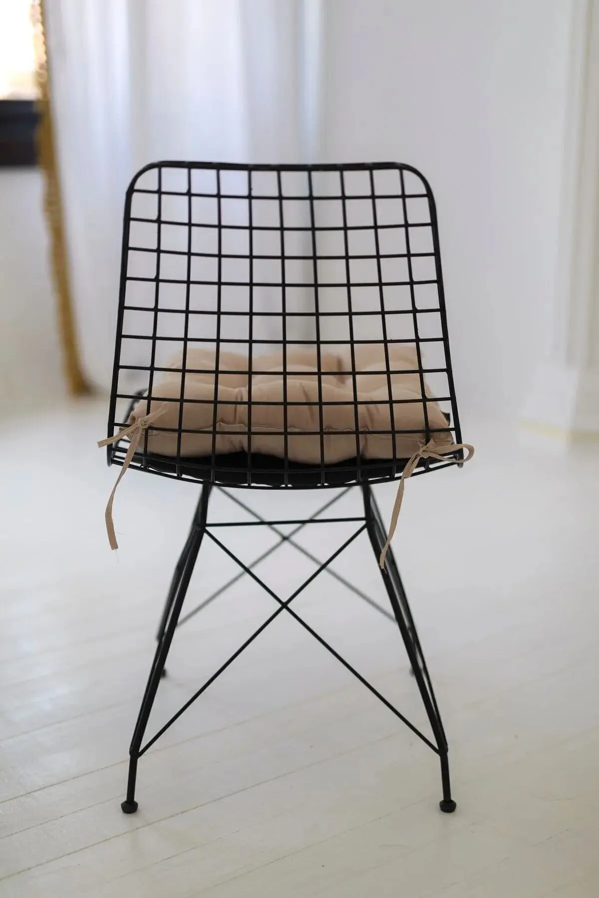 Kare Bej Sandalye Minderi 40 X 40 Cm | Bahçe Balkon Minderi | Minder | Elyaf Dolgulu