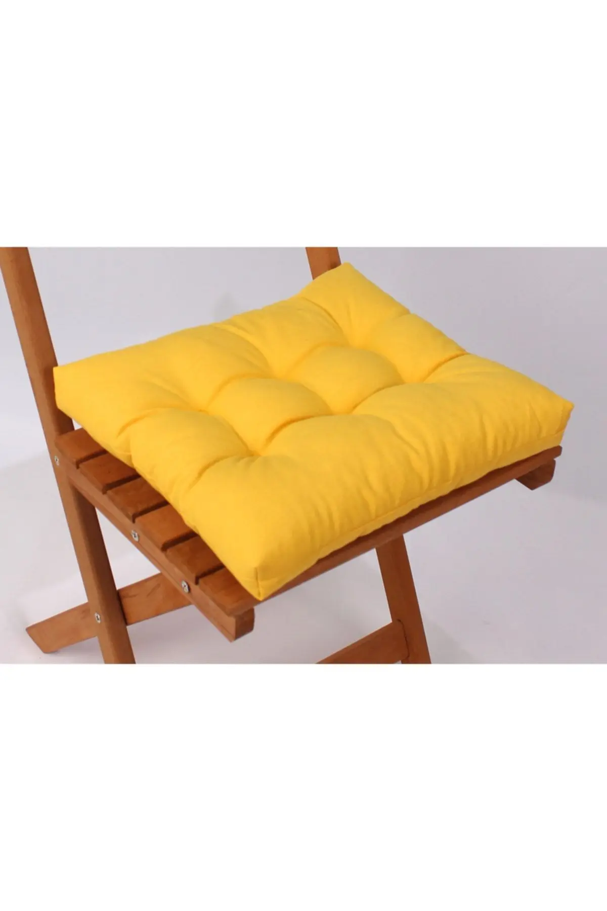 Lüx Bistro Mutfak Bahçe Sandalye Minderi Sırtlıklı Sarı (MİNDER VE SIRT MİNDERİ)