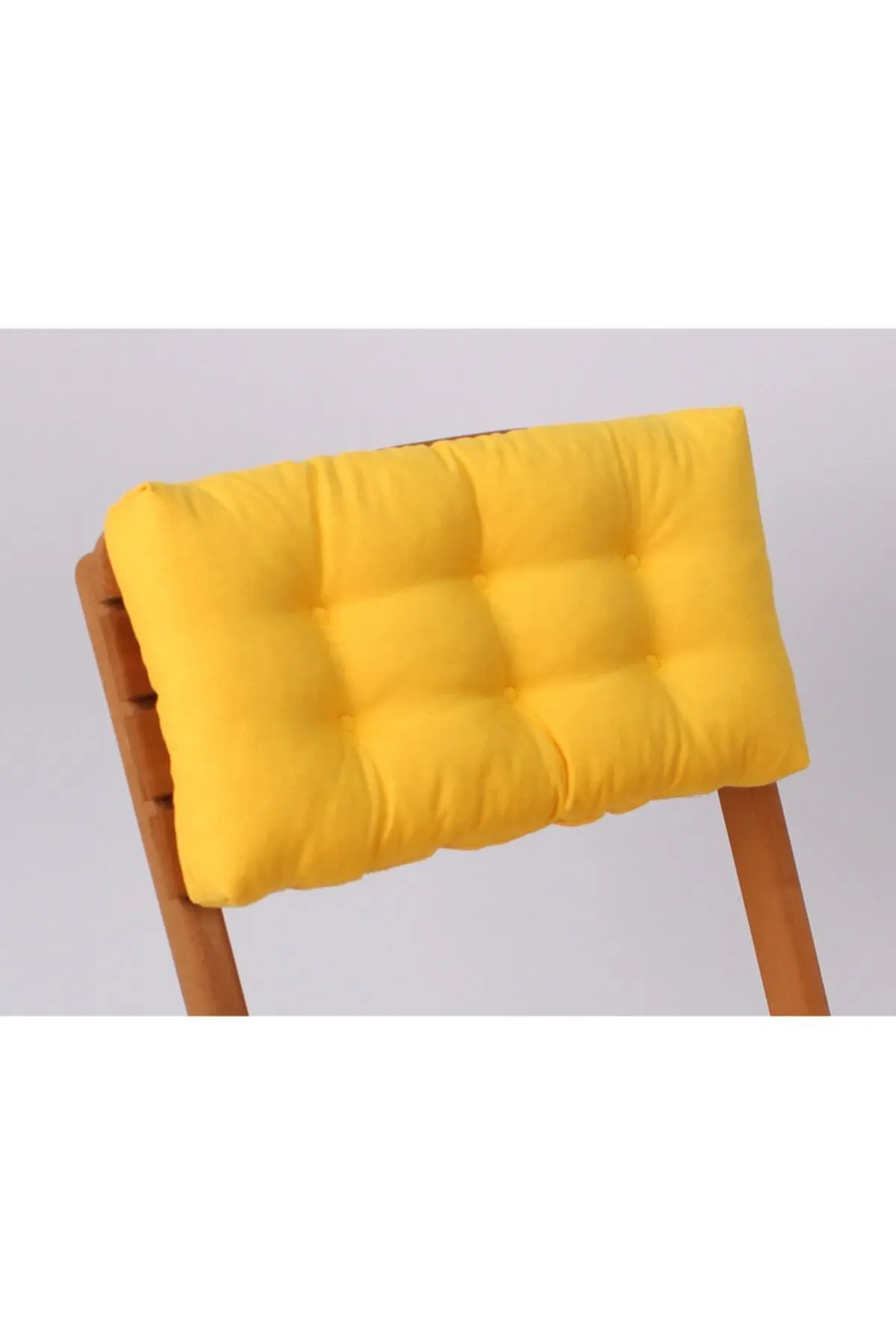 Lüx Bistro Mutfak Bahçe Sandalye Minderi Sırtlıklı Sarı (MİNDER VE SIRT MİNDERİ)