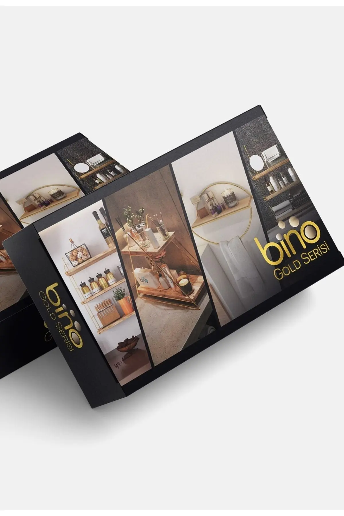 Duvar Rafı Dekoratif Mutfak Banyo Altın Elips Kitaplık 2li Set