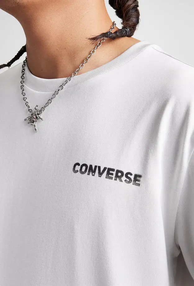 Converse Erkek Grafik Baskılı Gri T-Shirt