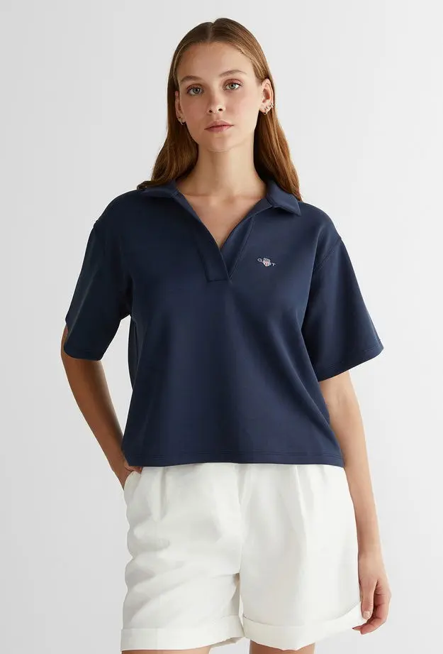 GANT GANT Kadın Lacivert Logolu Polo