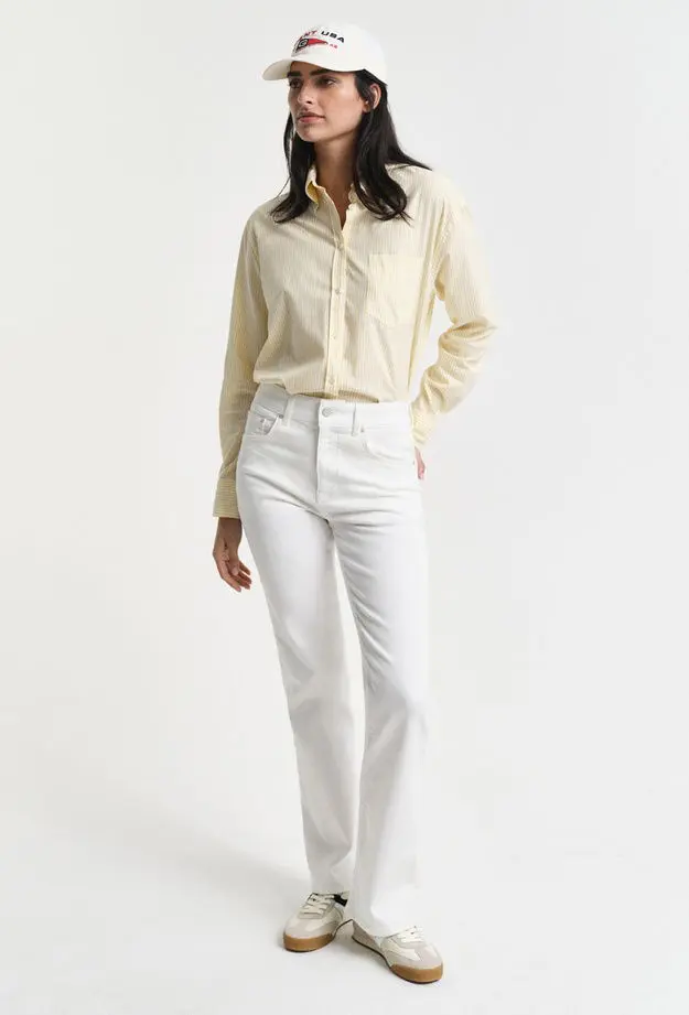 GANT Kadın Krem Slim Fit Pantolon