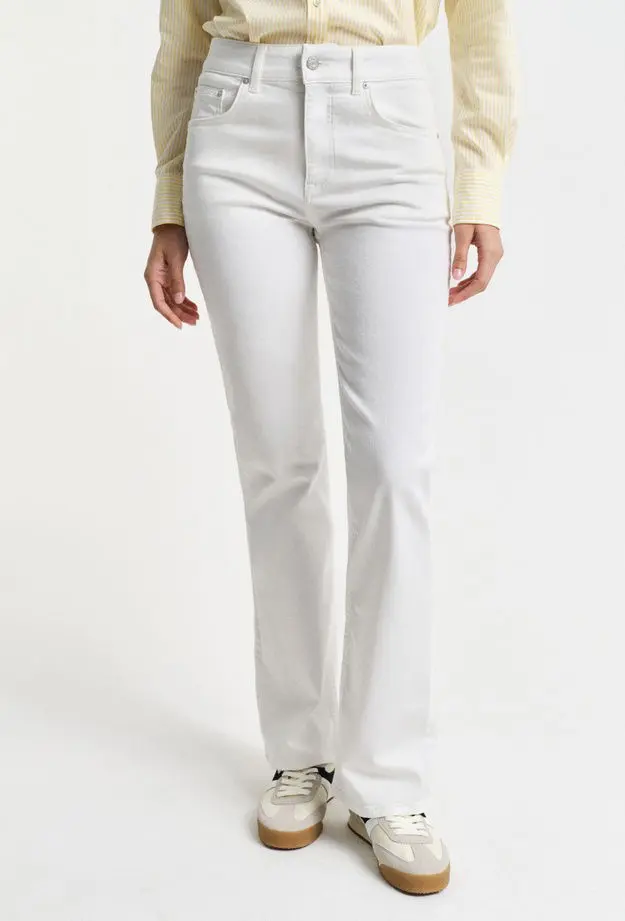 GANT Kadın Krem Slim Fit Pantolon