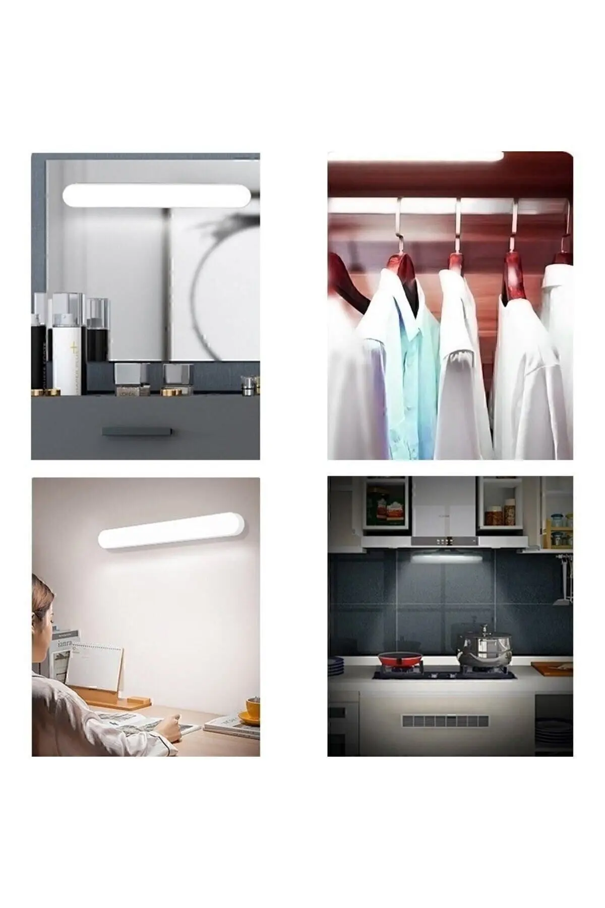 Ct-5249 Şarjlı Led Işık Usb Şarjlı Kablosuz Mıknatıslı Led Lamba Siyah Kasa 3 Farklı Işık Rengi
