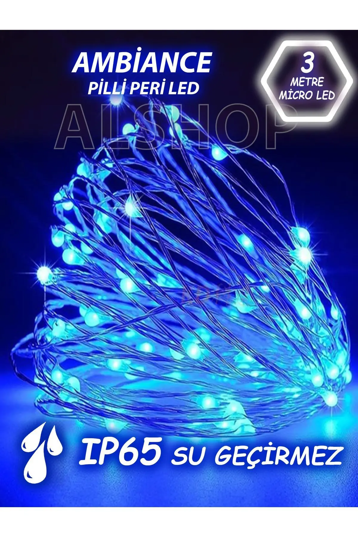 Yeni Nesil 3 Metre 30 Ledli Mavi Peri Led Işık