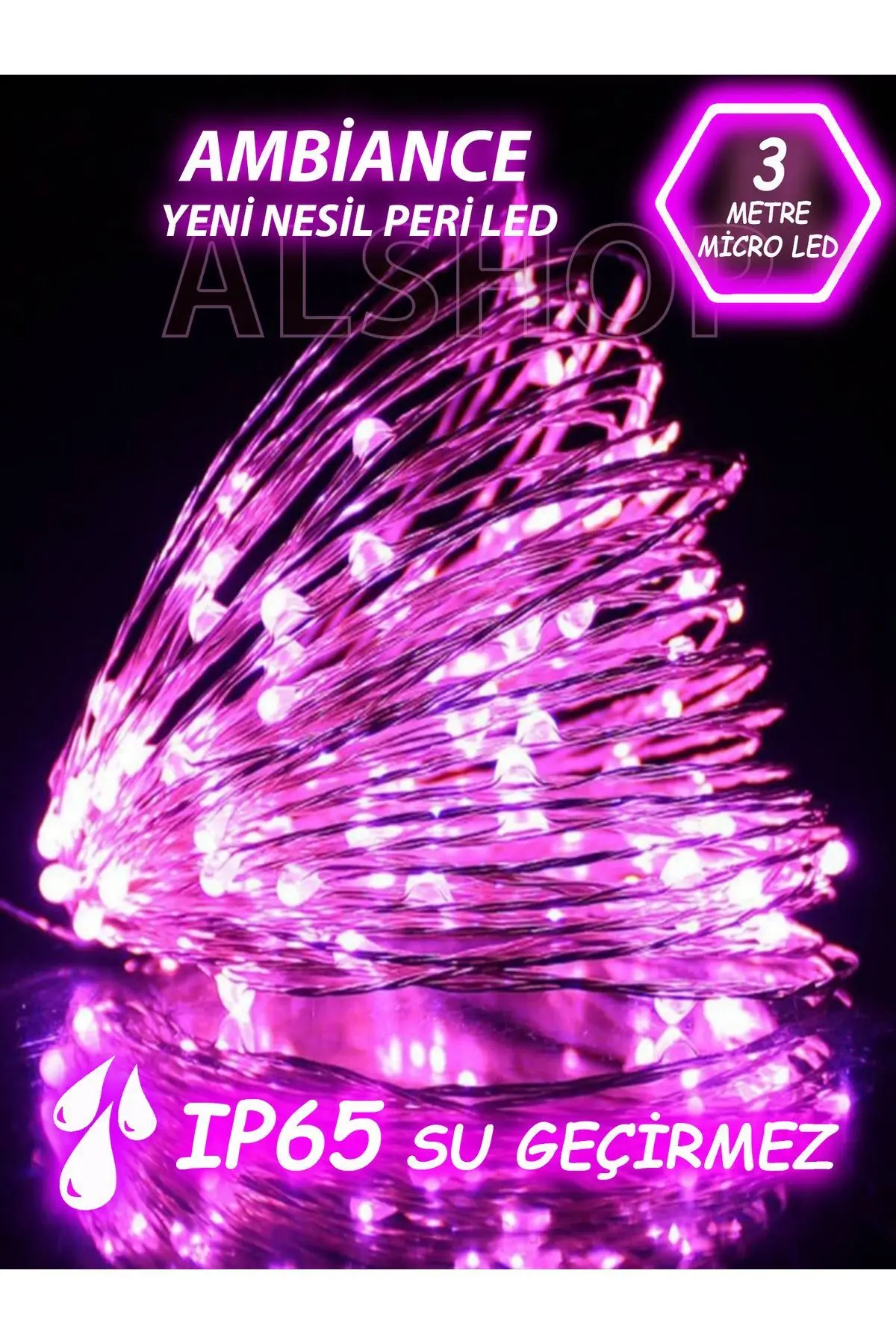 ALSHOP Yeni Nesil 3 Metre 30 Ledli Pembe Peri Led Işık