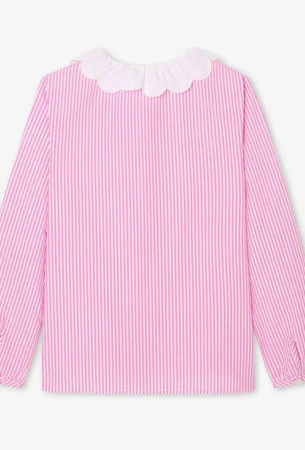 Jacadi Paris Kız Çocuk Çizgili Poplin Bluz