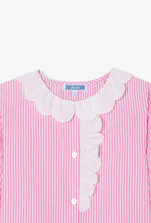 Jacadi Paris Kız Çocuk Çizgili Poplin Bluz