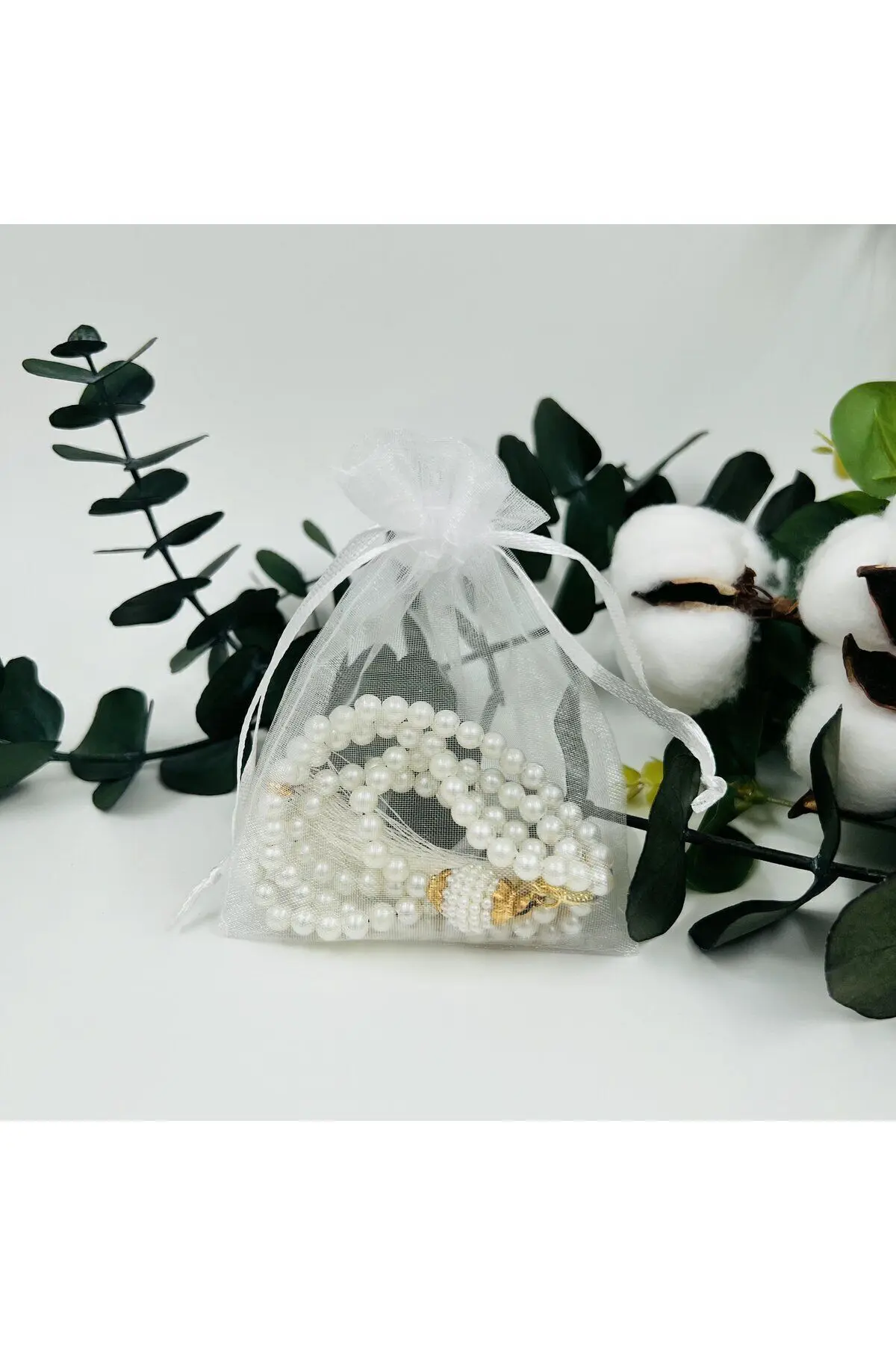 10 Adet Karışık Renk Hediyelik Tül Keseli İnci Tesbih (Mevlid-Hac-Umre-Sünnet)