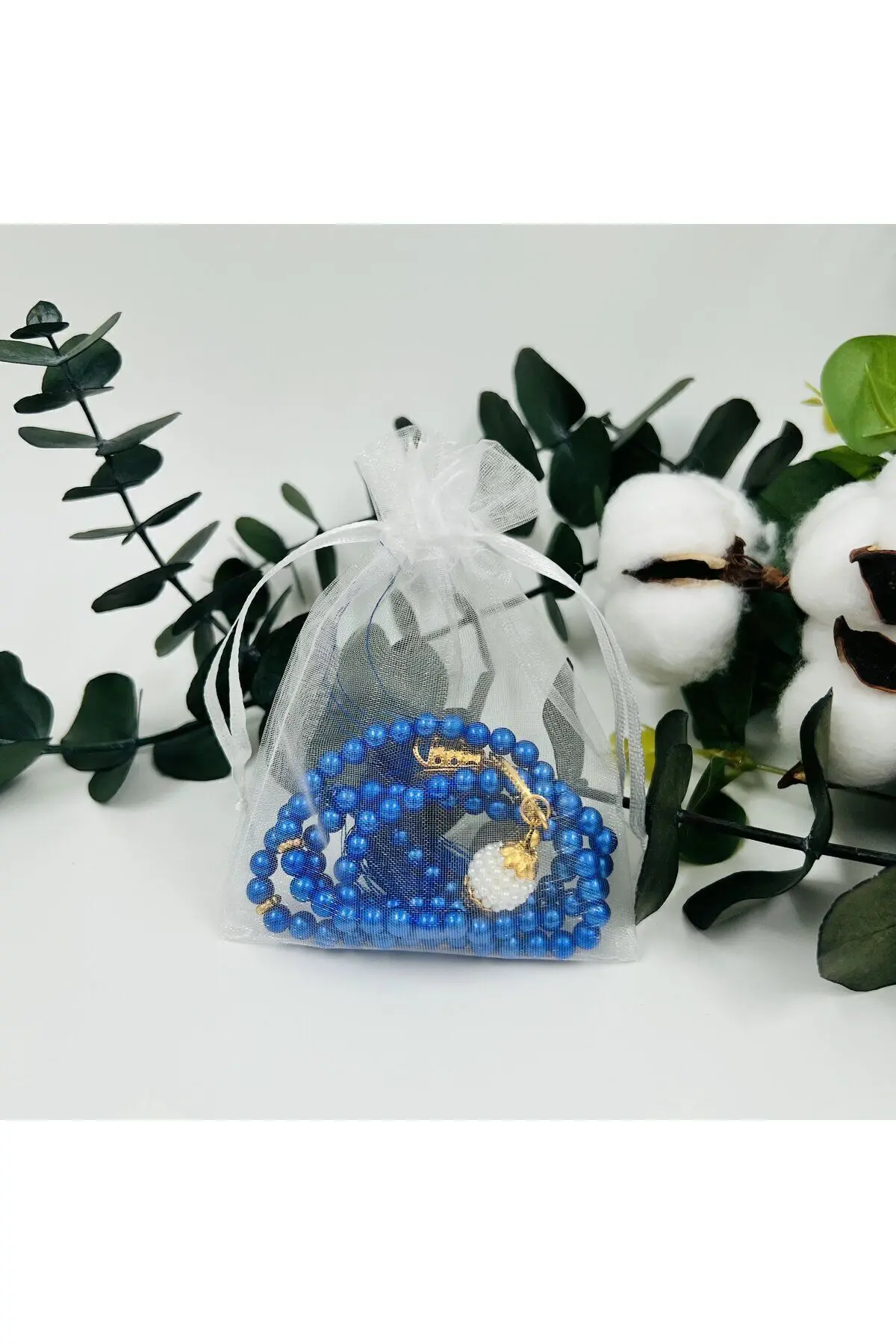 10 Adet Karışık Renk Hediyelik Tül Keseli İnci Tesbih (Mevlid-Hac-Umre-Sünnet)