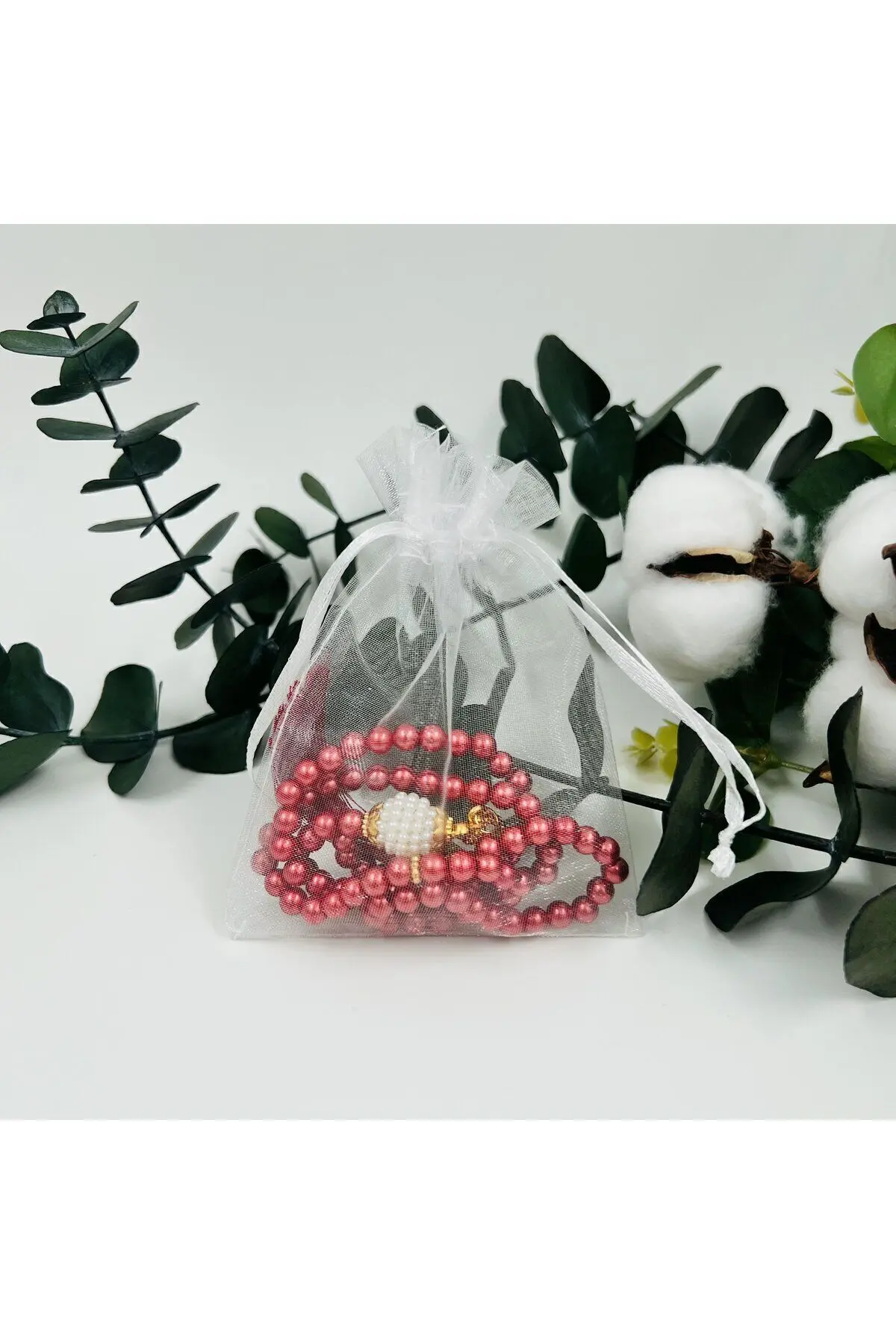 10 Adet Karışık Renk Hediyelik Tül Keseli İnci Tesbih (Mevlid-Hac-Umre-Sünnet)