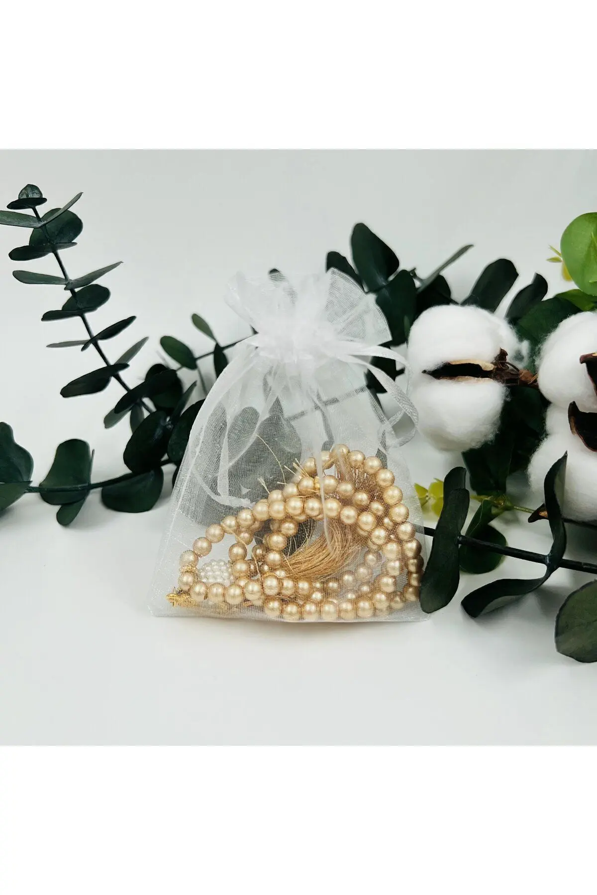 10 Adet Karışık Renk Hediyelik Tül Keseli İnci Tesbih (Mevlid-Hac-Umre-Sünnet)